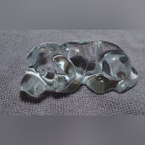 Clear Glass Puppy Paperweight